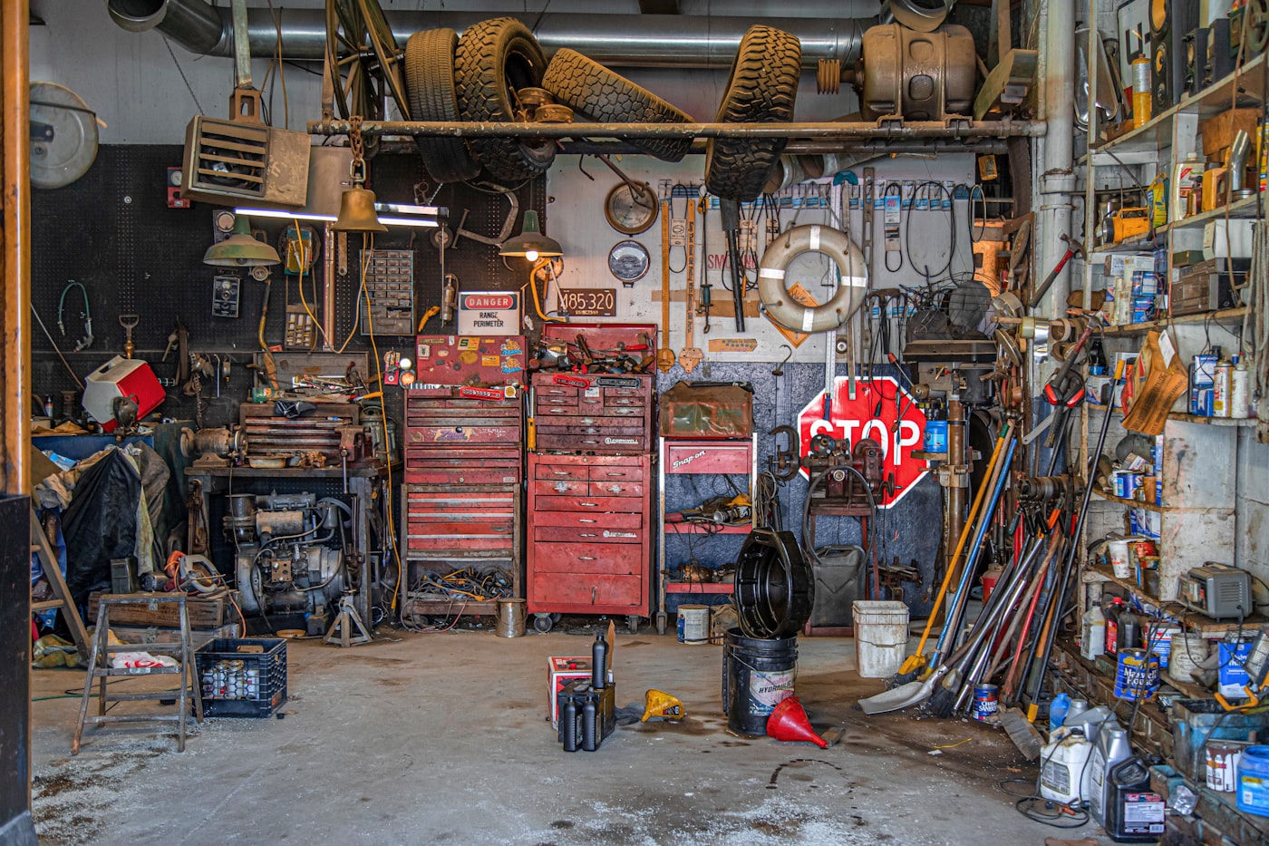 Inside the repair shop